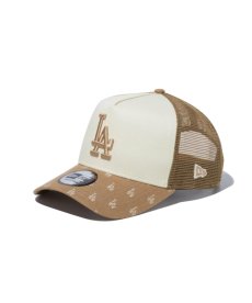 画像1: NEW ERA / 9FORTY A-Frame トラッカーMLB Jacquard ロサンゼルス・ドジャース カーキ/クローム (1)