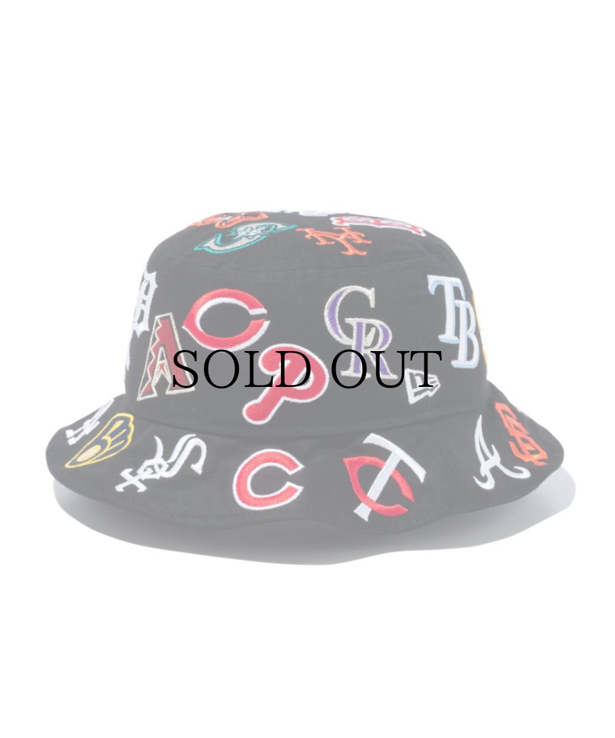 画像1: NEW ERA / バケット01 Team Logo Allover  MLB ブラック (1)