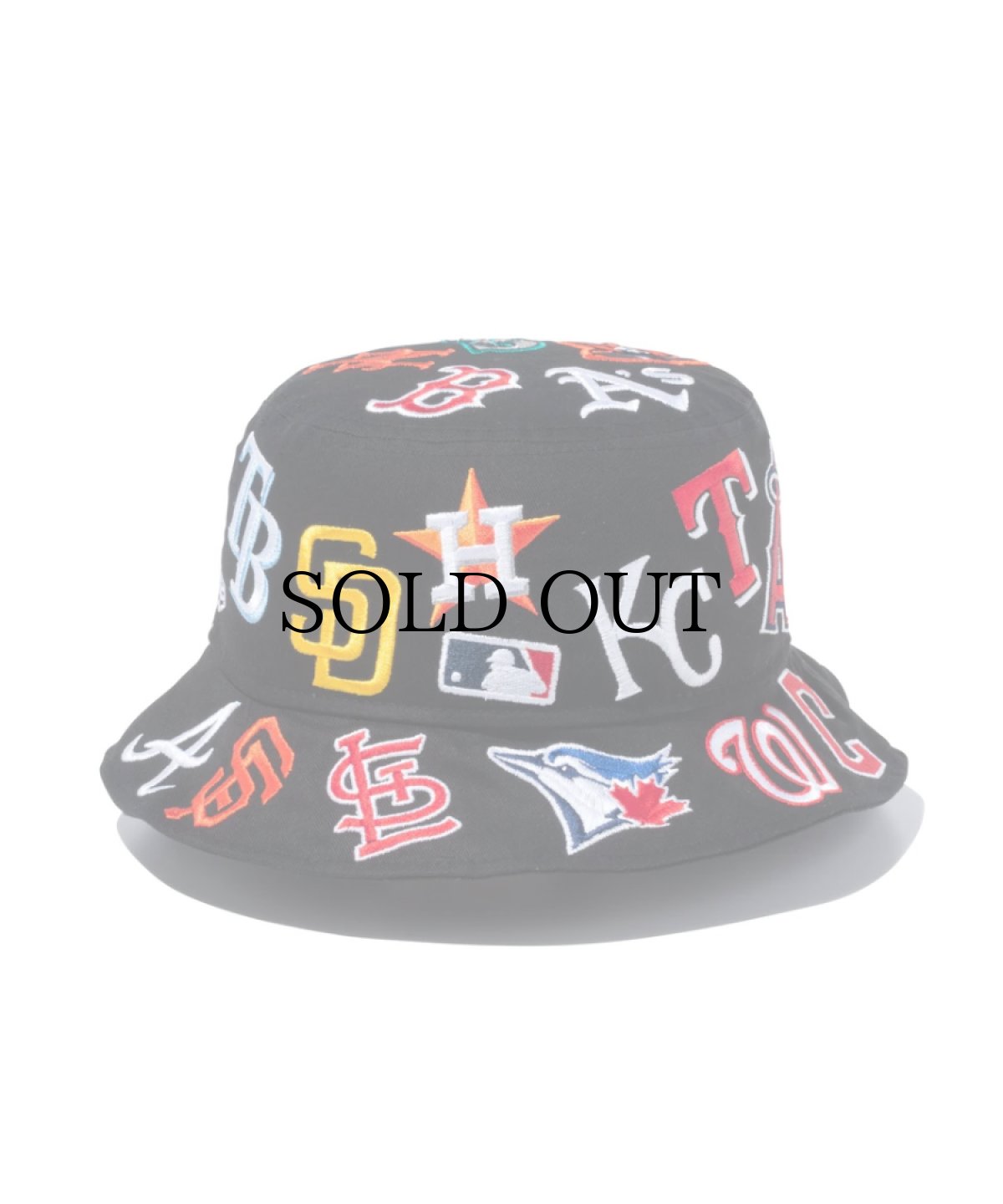 画像2: NEW ERA / バケット01 Team Logo Allover  MLB ブラック (2)