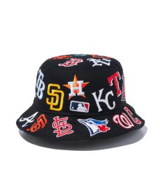 画像2: NEW ERA / バケット01 Team Logo Allover  MLB ブラック (2)