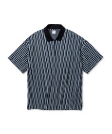 画像1: CALEE(キャリー) / DIAMOND JACQUARD DROP SHOULDER ZIP POLO (1)