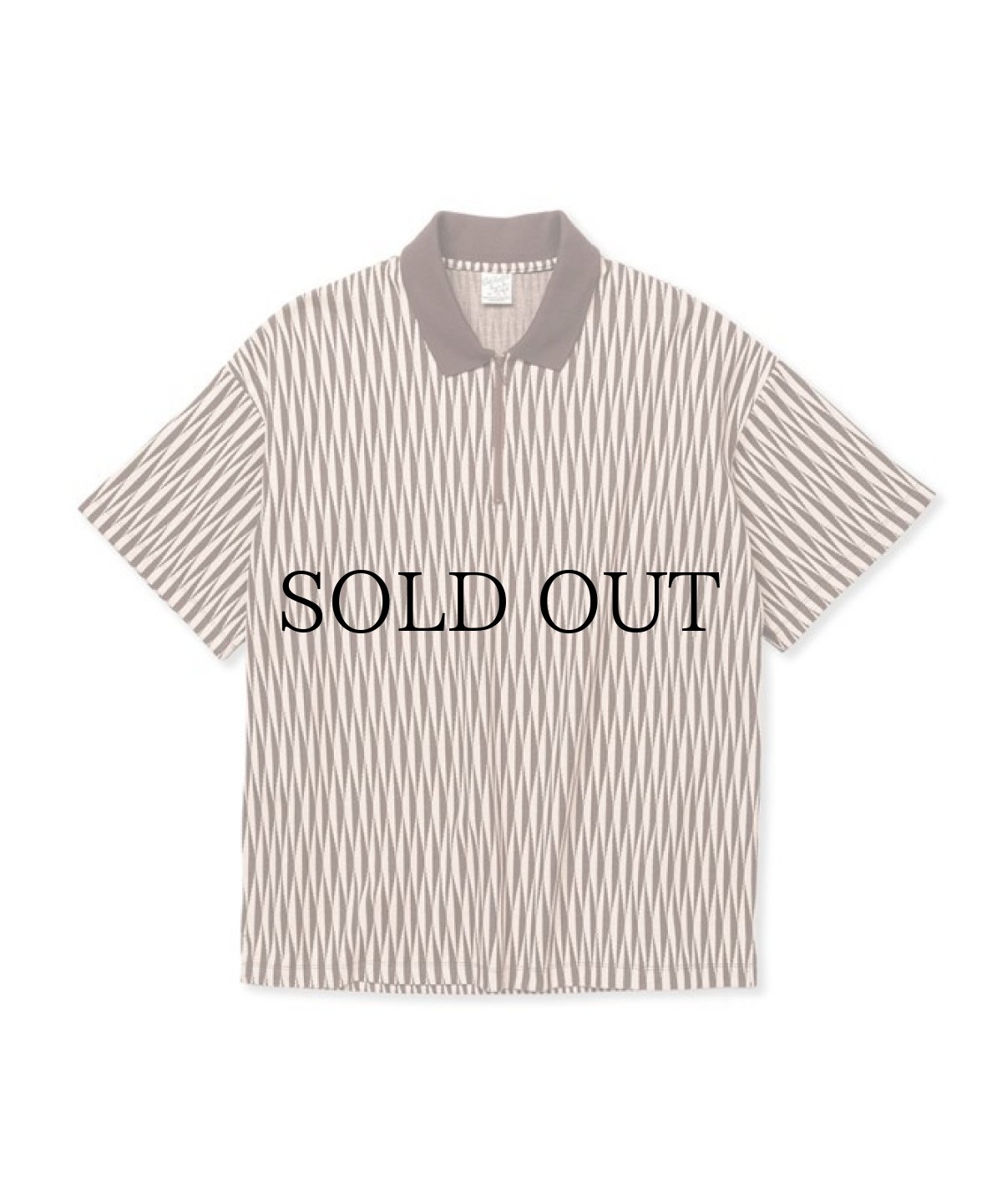 画像2: CALEE(キャリー) / DIAMOND JACQUARD DROP SHOULDER ZIP POLO (2)