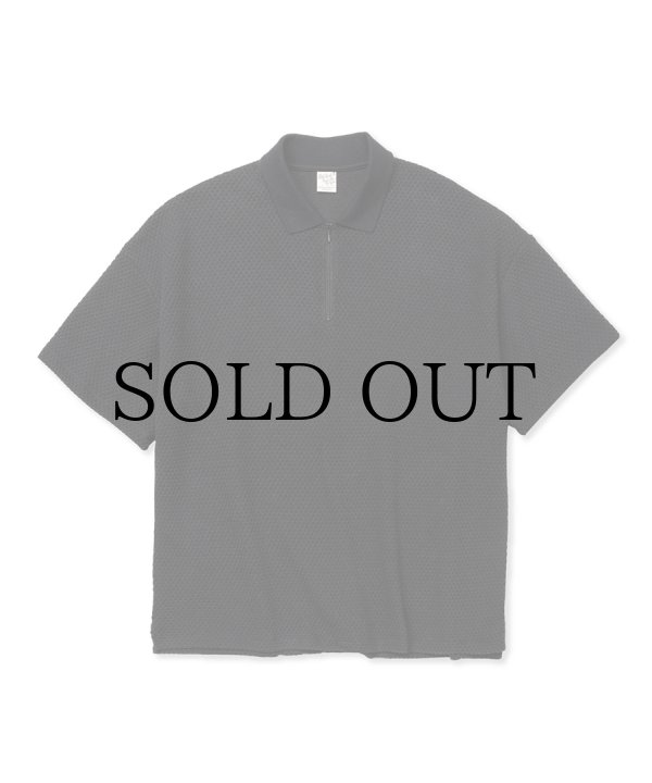 CALEE(キャリー) ポロシャツ DOUBLE FACE DROP SHOULDER ZIP POLO CL