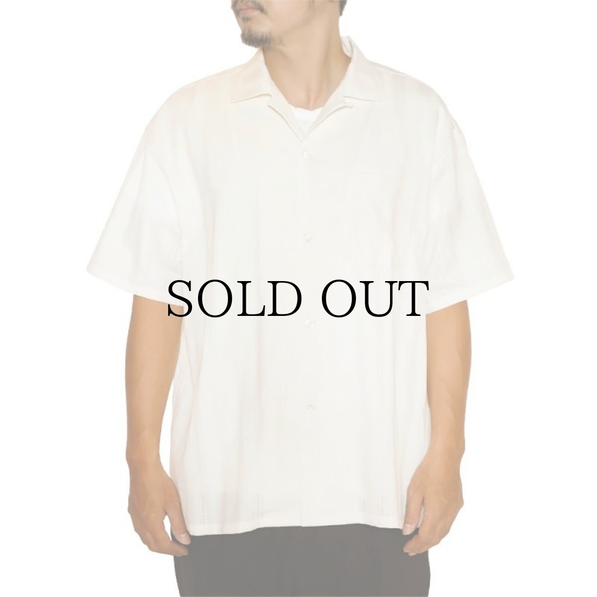 画像8: CALEE(キャリー) / VINTAGE TYPE LENO CLOTH OPEN COLLAR SH (8)