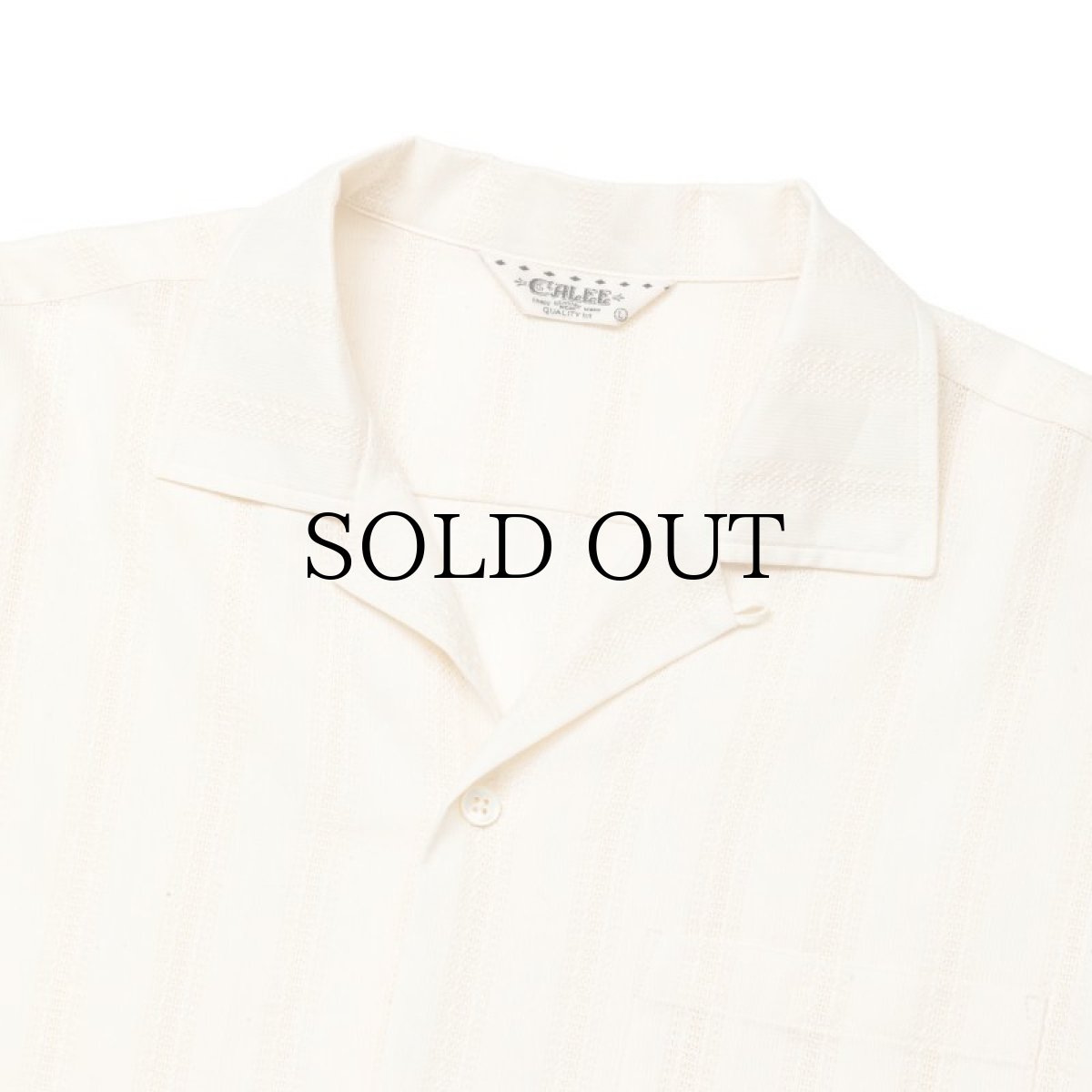 画像4: CALEE(キャリー) / VINTAGE TYPE LENO CLOTH OPEN COLLAR SH (4)