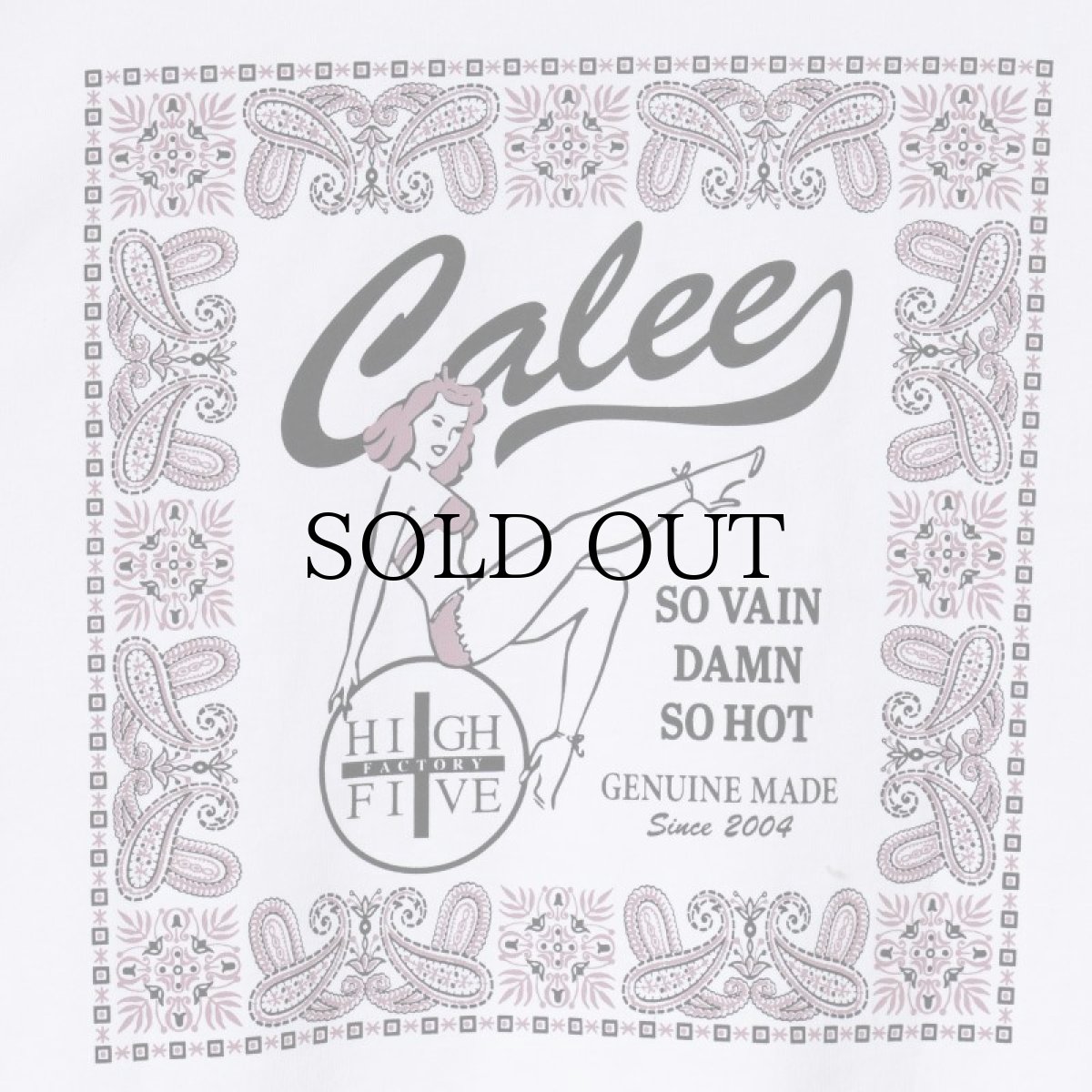 画像5: CALEE(キャリー) / × HIGH FIVE FACTORY CAL RETRO GIRL BANDANNA TEE (5)