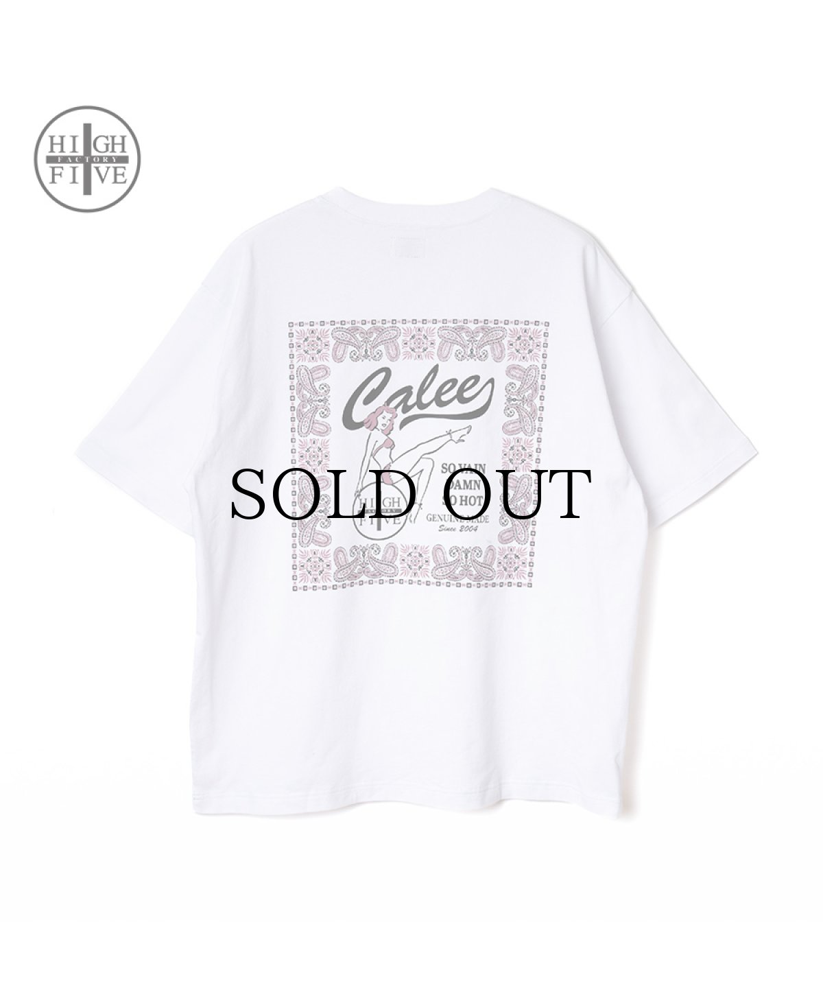 画像1: CALEE(キャリー) / × HIGH FIVE FACTORY CAL RETRO GIRL BANDANNA TEE (1)
