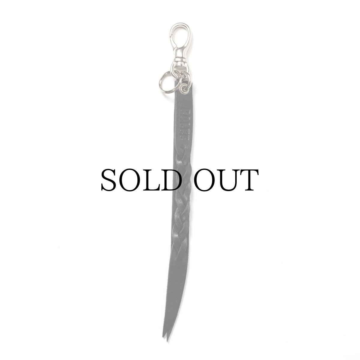 画像2: CALEE(キャリー) / STUDS & KNITTING LEATHER SHORT KEY RING (2)