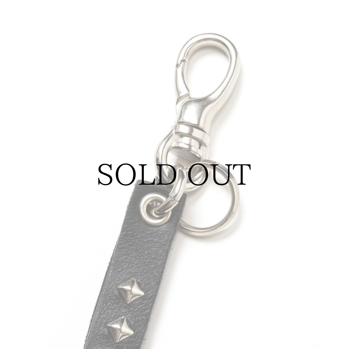 画像3: CALEE(キャリー) / STUDS & KNITTING LEATHER SHORT KEY RING (3)