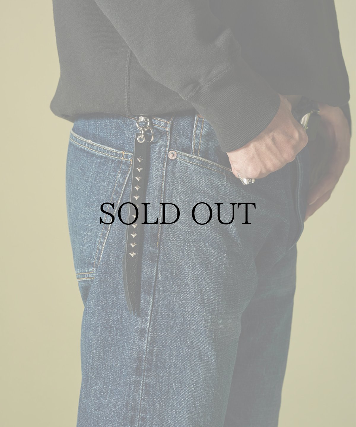 画像6: CALEE(キャリー) / STUDS & KNITTING LEATHER SHORT KEY RING (6)