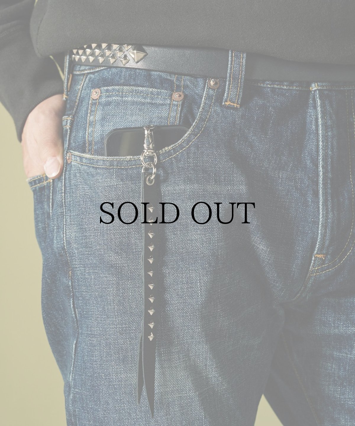 画像6: CALEE(キャリー) / STUDS & KNITTING LEATHER SMART PHONE STRAP (6)