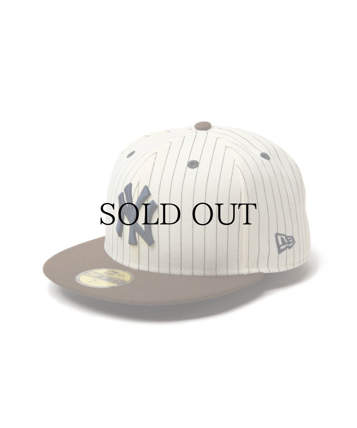 画像1: NEW ERA / 59FIFTY Pinstripe ニューヨーク・ヤンキース クローム ウォルナットバイザー (1)