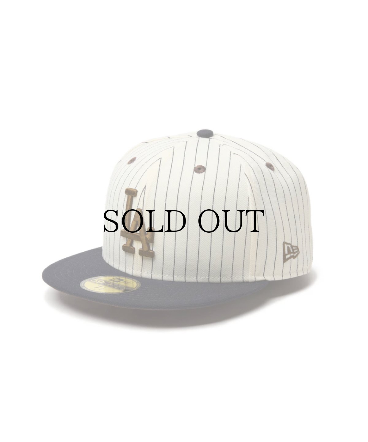 画像1: NEW ERA / 59FIFTY Pinstripe ロサンゼルス・ドジャース クローム ネイビーバイザー (1)