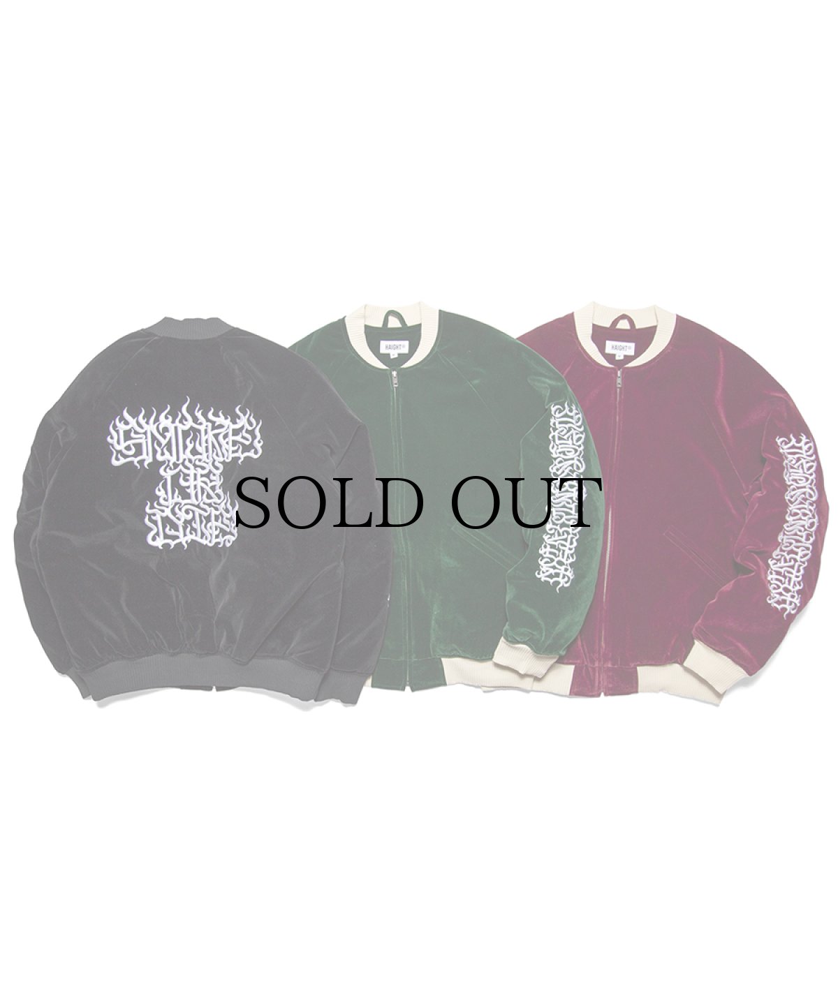 画像2: HAIGHT / [CASPER] FLAMES LOGO VELOUR JACKET (2)