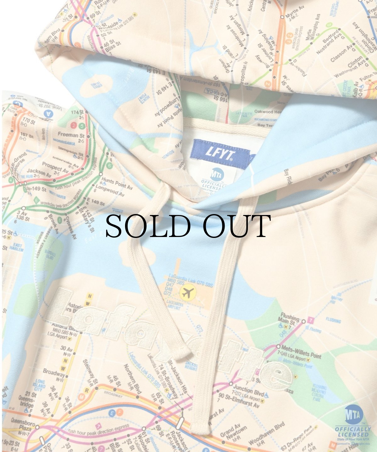 画像4: 【30%OFF】LFYT(ラファイエット) / LFYT x MTA SUBWAY MAP Lafayette LOGO HOOIDE (4)