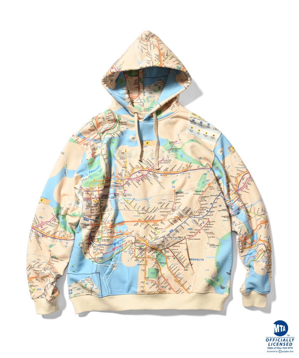 画像2: 【30%OFF】LFYT(ラファイエット) / LFYT x MTA SUBWAY MAP Lafayette LOGO HOOIDE (2)