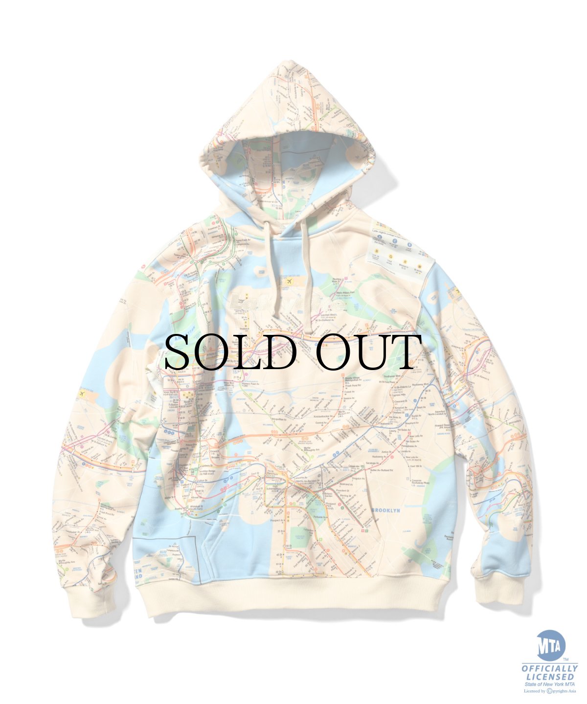 画像2: 【30%OFF】LFYT(ラファイエット) / LFYT x MTA SUBWAY MAP Lafayette LOGO HOOIDE (2)