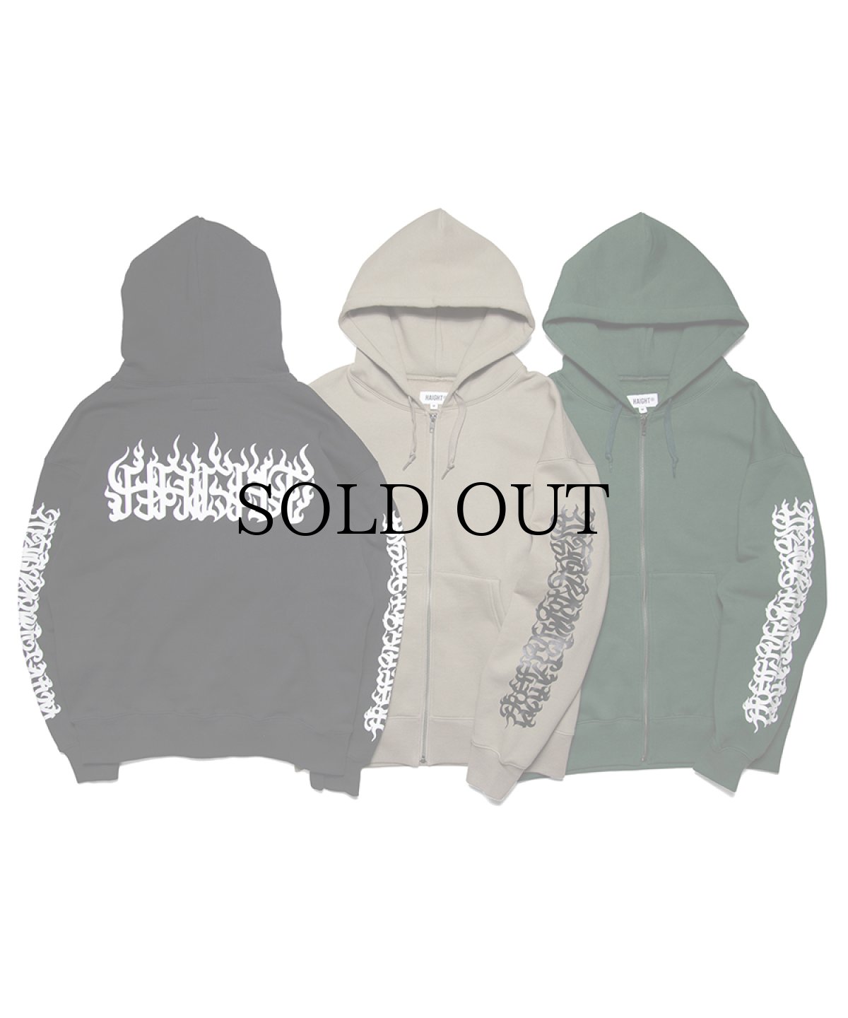 画像2: HAIGHT / [CASPER] FLAMES LOGO ZIP HOODIE (2)