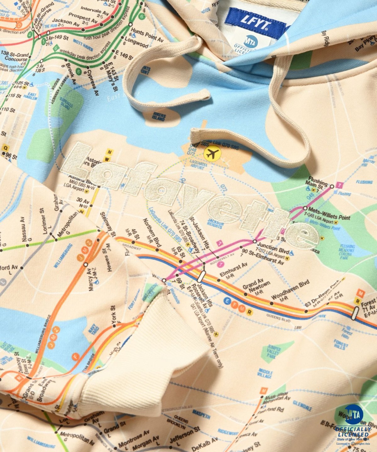 画像5: 【30%OFF】LFYT(ラファイエット) / LFYT x MTA SUBWAY MAP Lafayette LOGO HOOIDE (5)