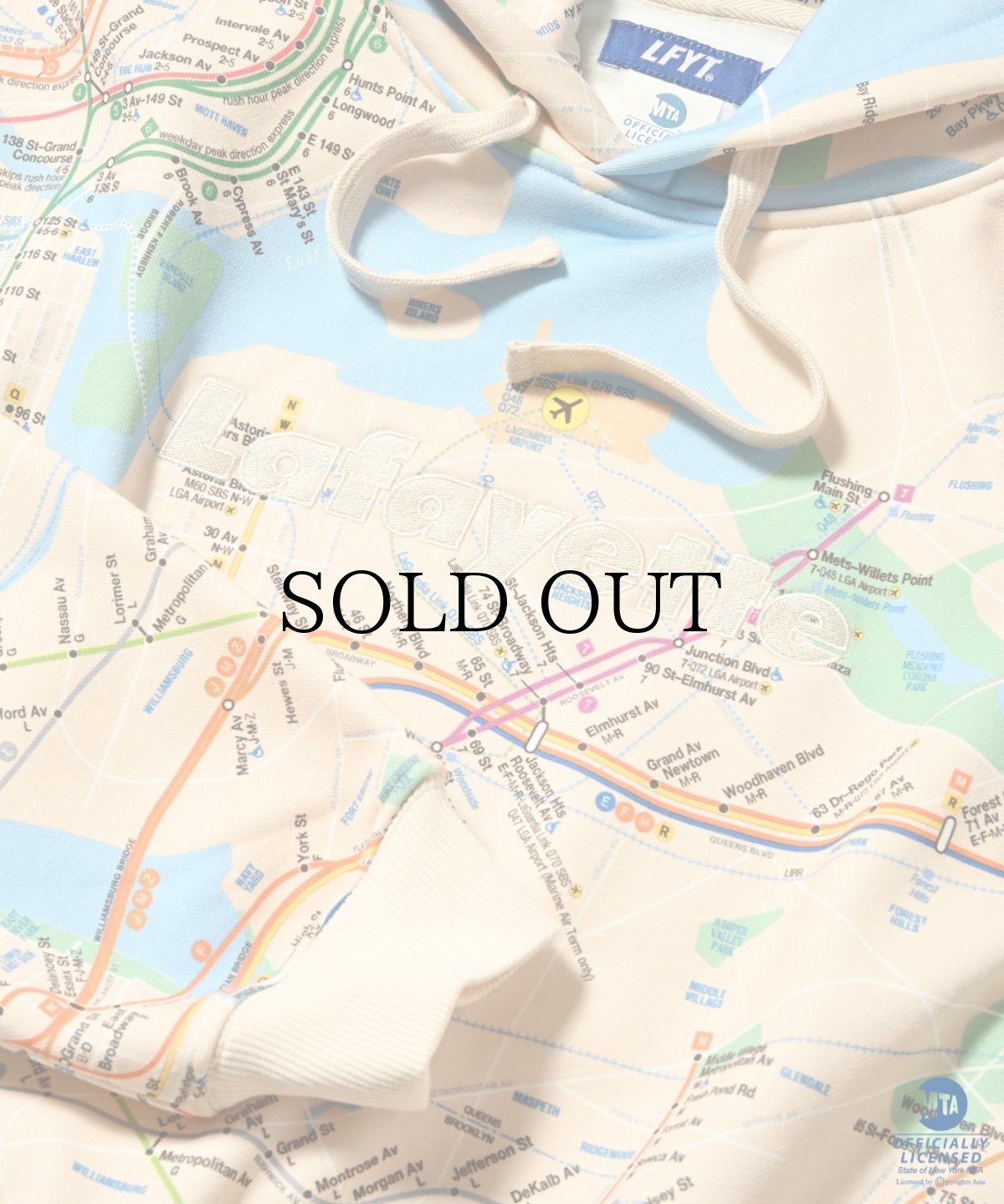 画像5: 【30%OFF】LFYT(ラファイエット) / LFYT x MTA SUBWAY MAP Lafayette LOGO HOOIDE (5)