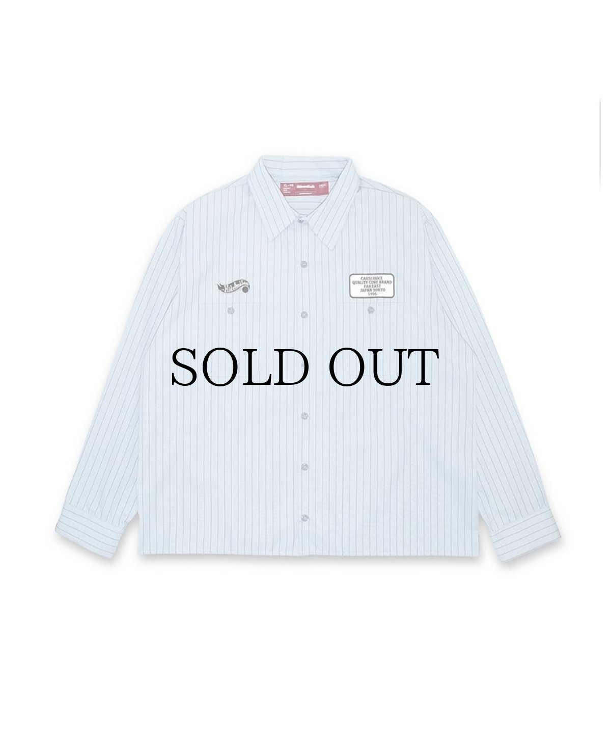 画像1: HIDEANDSEEK(ハイドアンドシーク) / HIDEANDSEEK×CarService Work L/S Shirt (Stripe) (1)