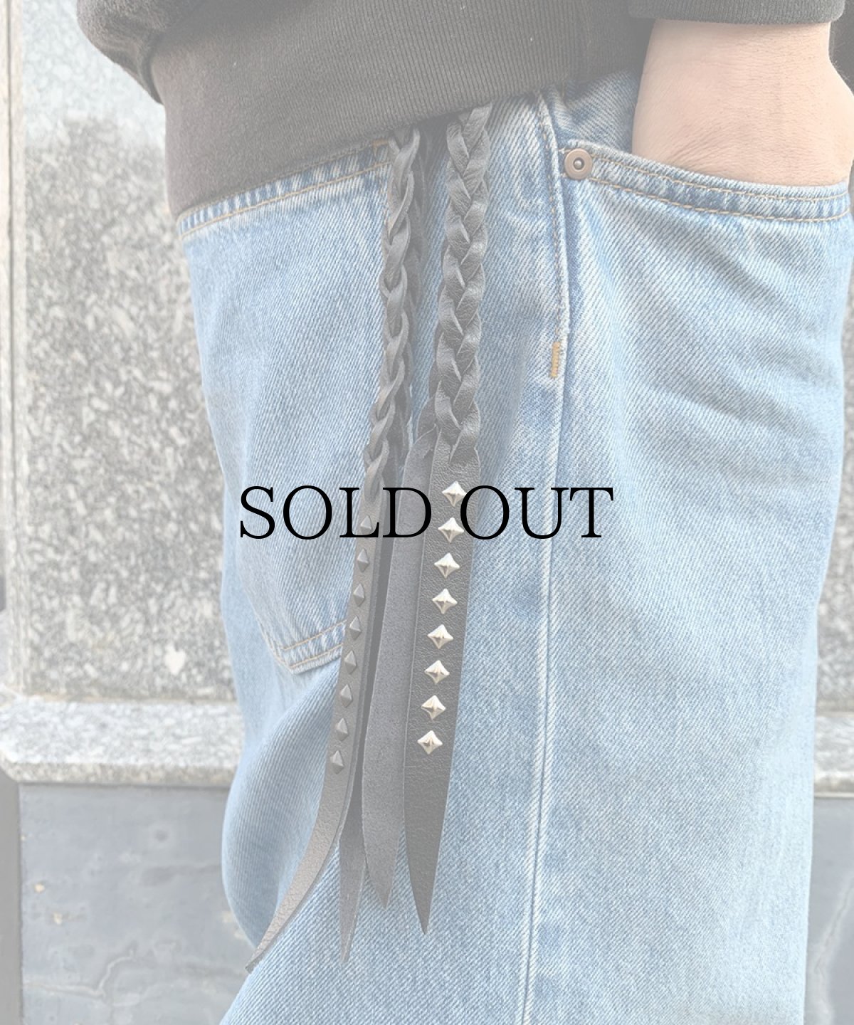 画像9: CALEE(キャリー) / STUDS & KNITTING LEATHER LONG KEY RING ＜TYPE A＞ (9)