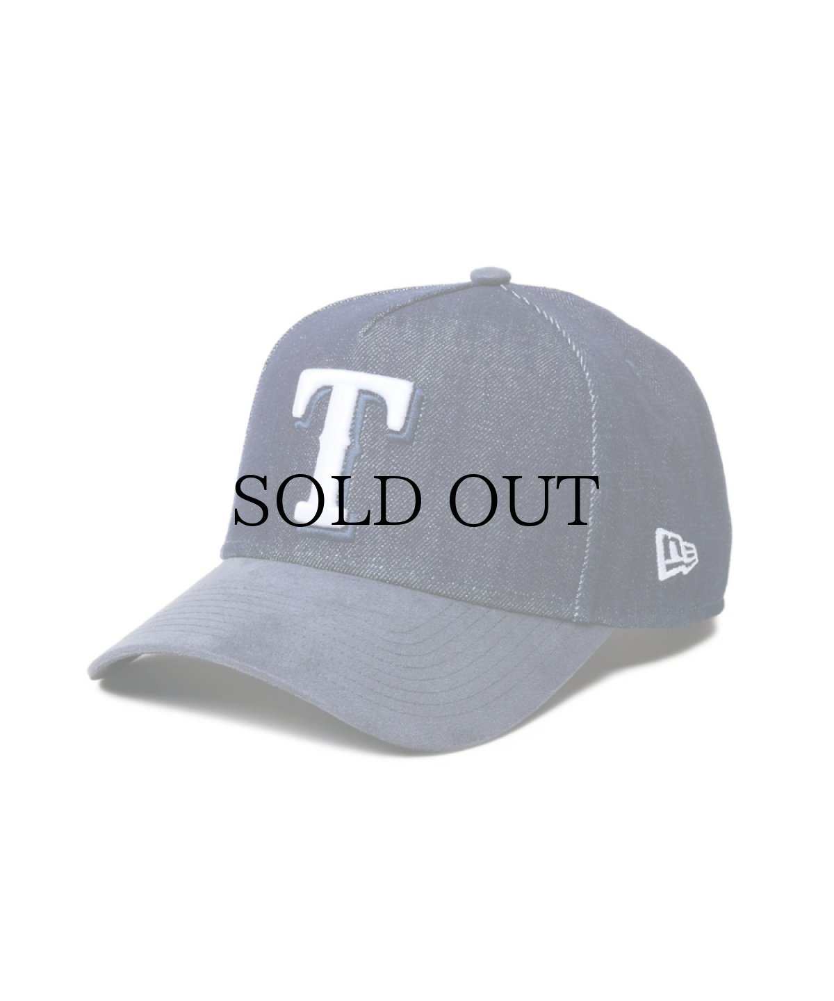 画像1: NEW ERA / 9FORTY A-Frame MLB Denim 2-Tone テキサス・レンジャーズ インディゴデニム ネイビースウェードバイザー (1)
