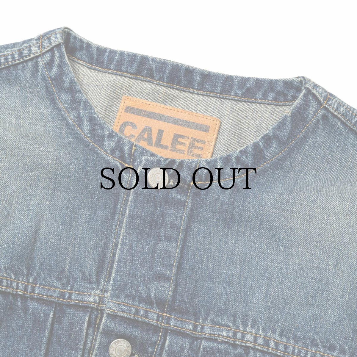 画像3: CALEE(キャリー) / 1ST TYPE NO COLLAR DENIM JACKET <USED> (3)