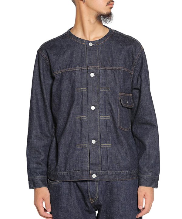 CALEE(キャリー) ジャケット 1ST TYPE NO COLLAR DENIM JACKET ＜OW
