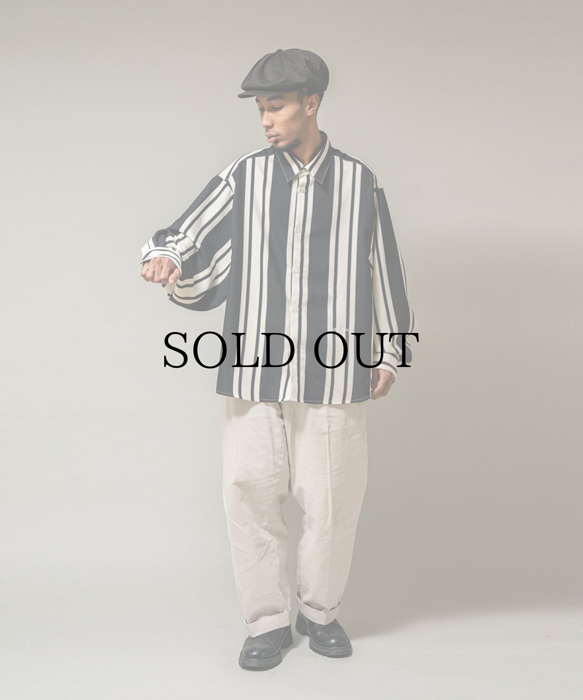 画像5: APPLEBUM(アップルバム) / Wooly Twill Stripe Oversize L/S Shirt (5)