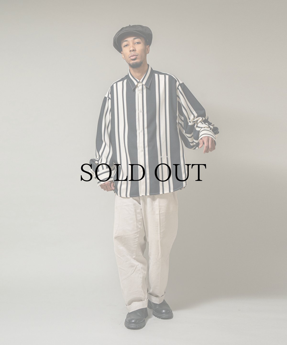 画像4: APPLEBUM(アップルバム) / Wooly Twill Stripe Oversize L/S Shirt (4)