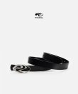 PERSONSOUL* Leather Belt ベルト　新品 Personsoul Logo Silver-Plated Leather Belt - personsoul