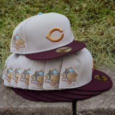 画像2: NEW ERA / Cincinnati Reds - 59Fifty 1970 Sand/Burgundy (2)