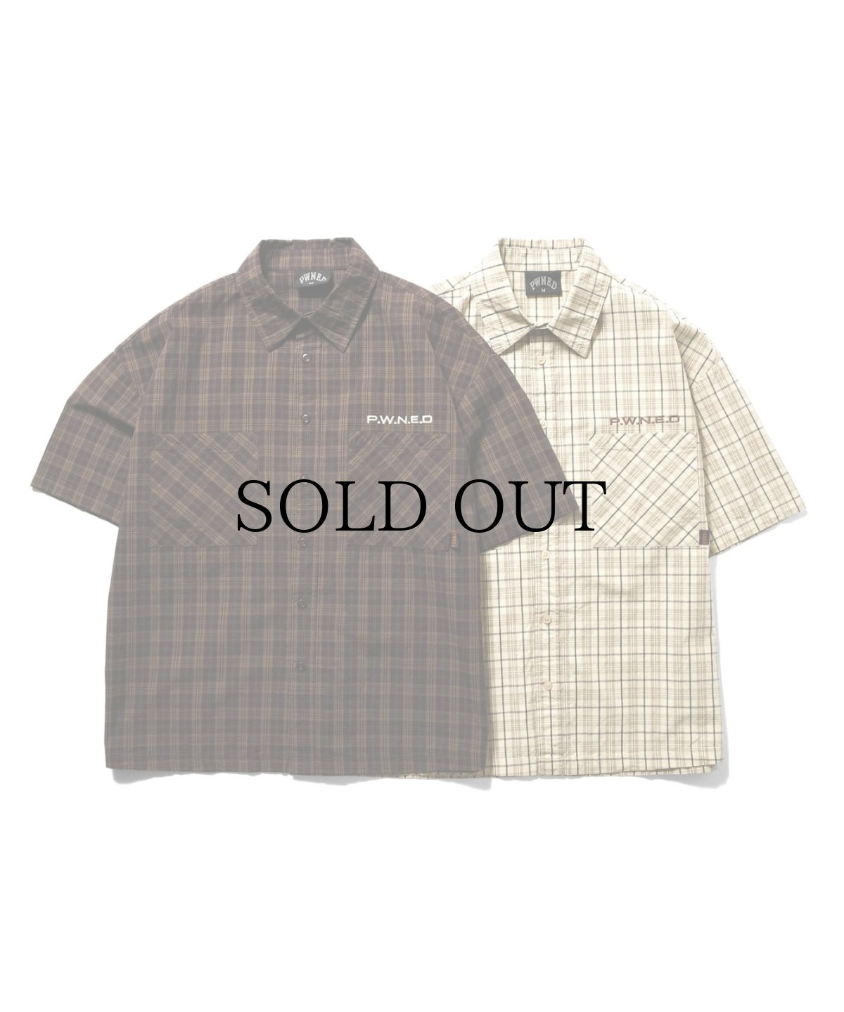 画像1: PWNED(パウンド) / DIAGONAL LINES S/S SHIRTS (1)