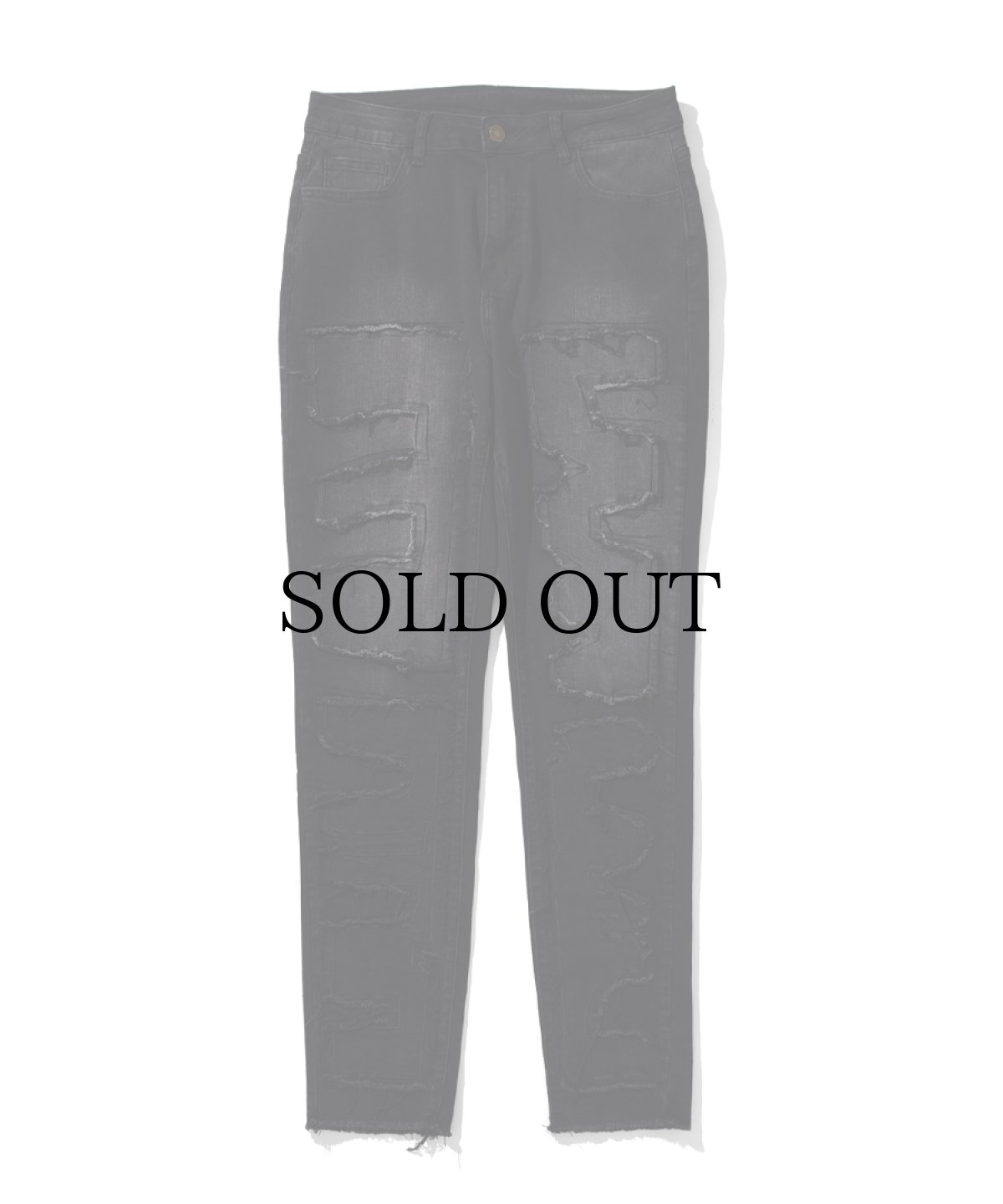 画像2: EL REIGN(エルレイン) / "FEAR" BLACK SKINNY FRINGE DENIM (2)