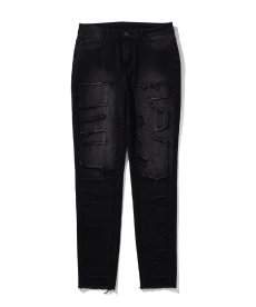 画像2: EL REIGN(エルレイン) / "FEAR" BLACK SKINNY FRINGE DENIM (2)
