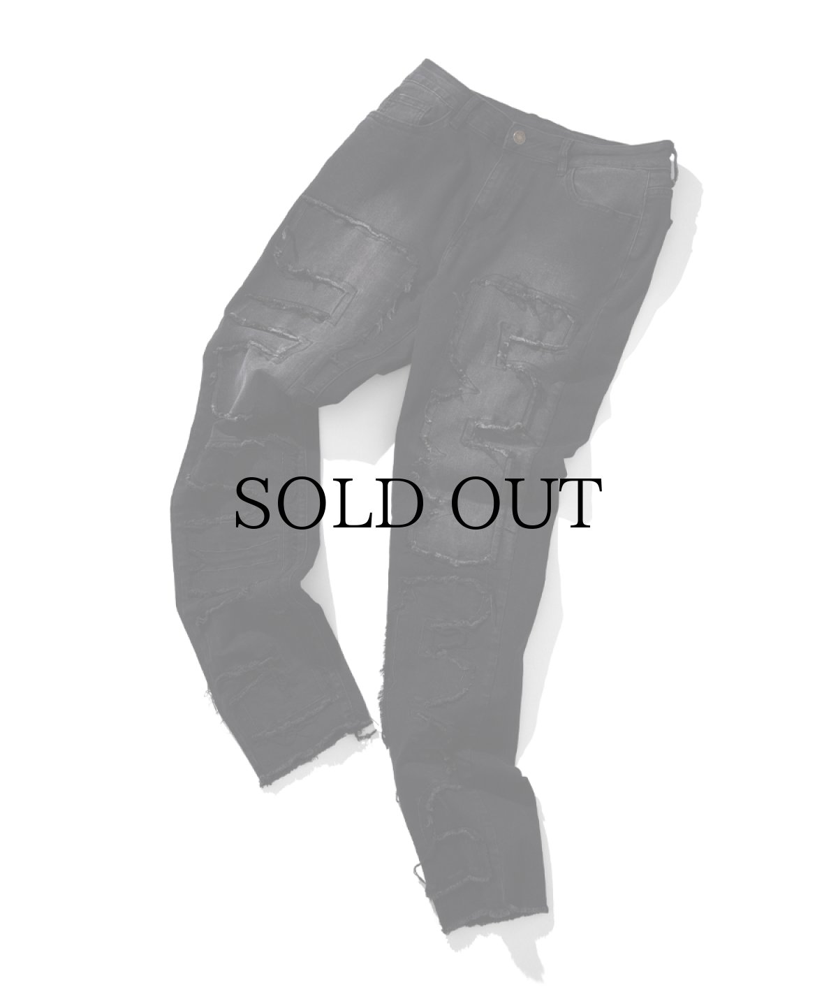 画像1: EL REIGN(エルレイン) / "FEAR" BLACK SKINNY FRINGE DENIM (1)