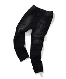 画像1: EL REIGN(エルレイン) / "FEAR" BLACK SKINNY FRINGE DENIM (1)