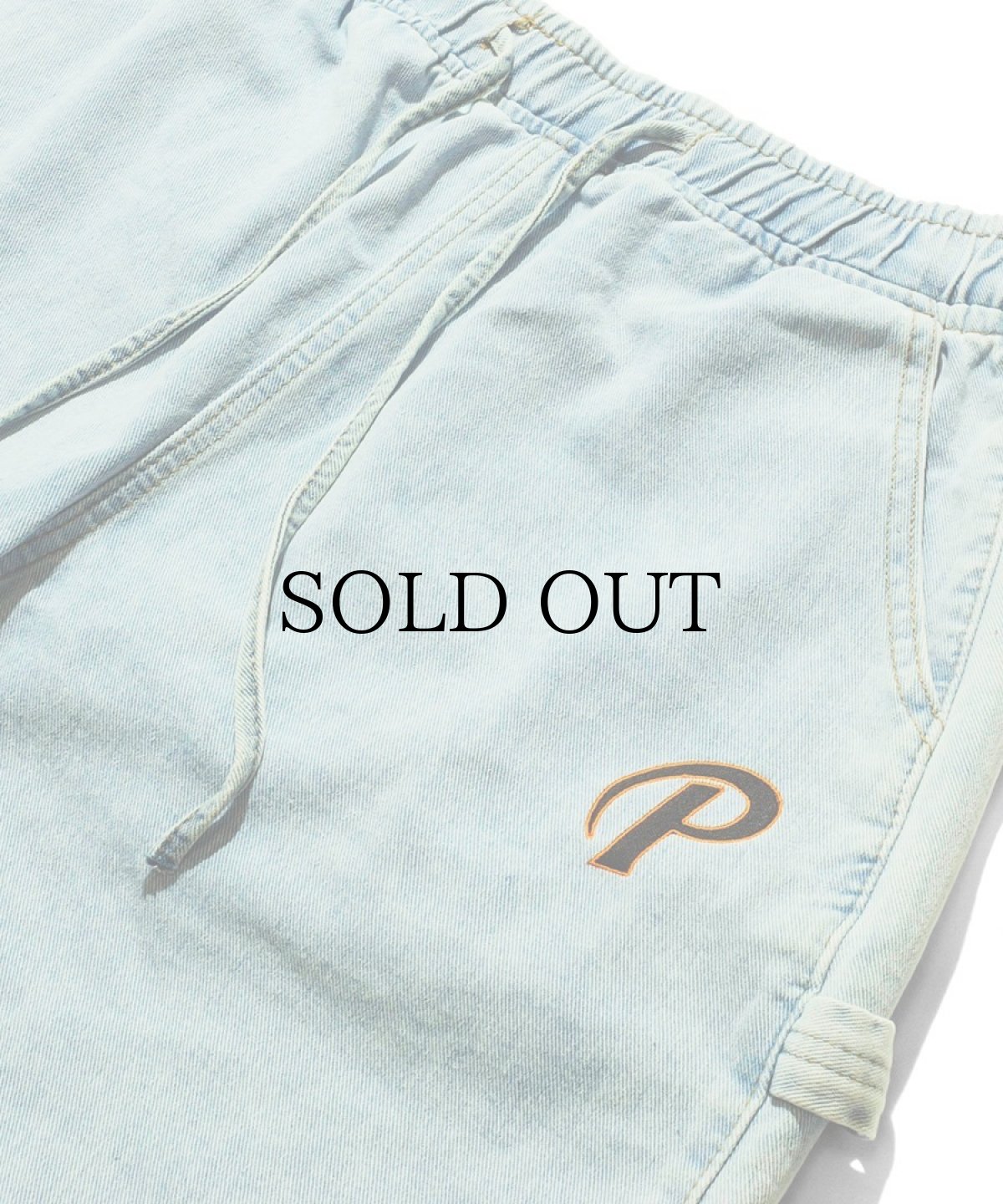 画像6: PWNED(パウンド) / "P" LOGO DENIM PAINTER EASY HALF PANTS (6)