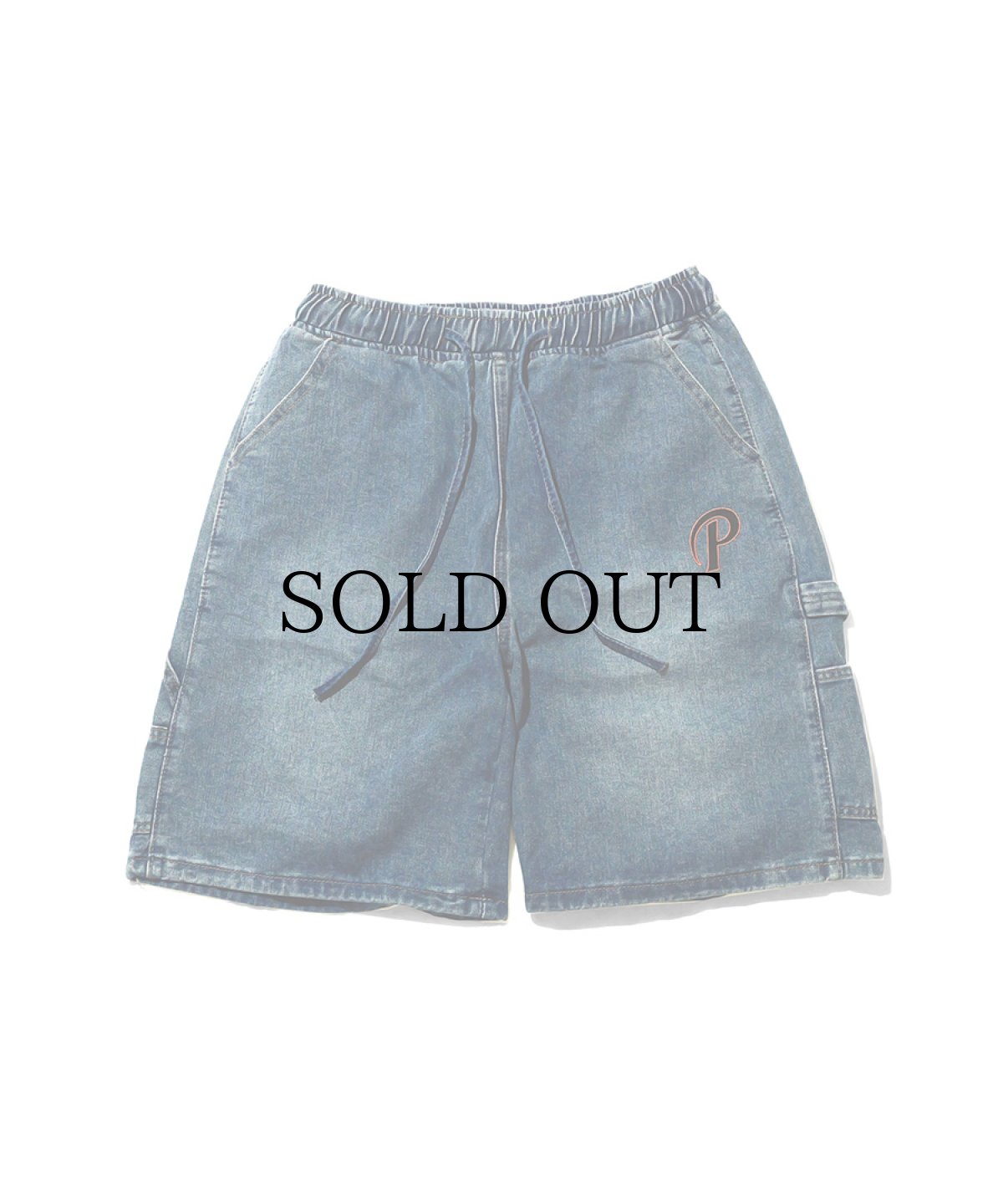 画像3: PWNED(パウンド) / "P" LOGO DENIM PAINTER EASY HALF PANTS (3)
