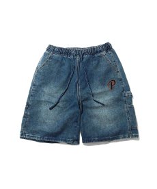 画像3: PWNED(パウンド) / "P" LOGO DENIM PAINTER EASY HALF PANTS (3)