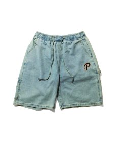 画像2: PWNED(パウンド) / "P" LOGO DENIM PAINTER EASY HALF PANTS (2)