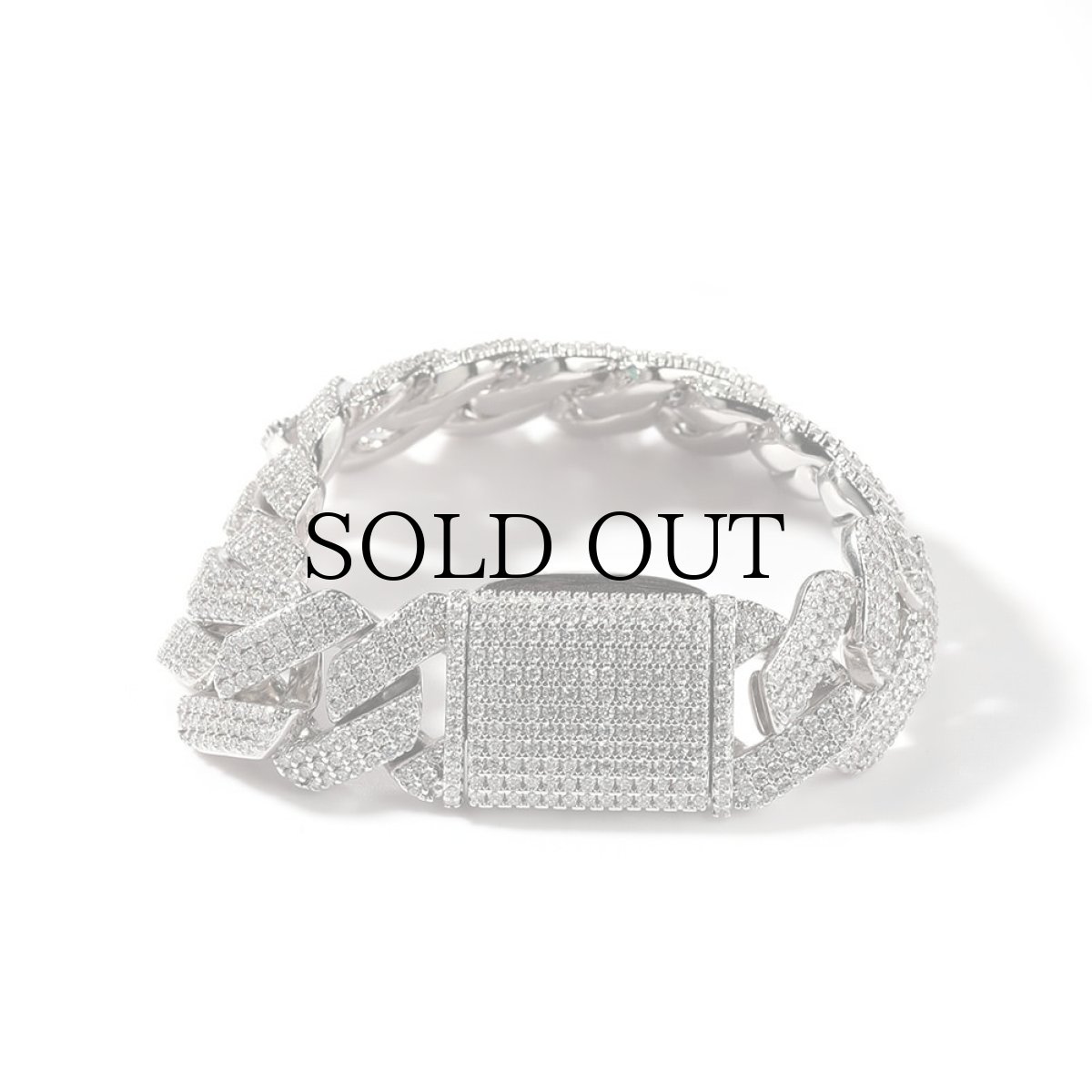 画像4: $ole only(ソールオンリー) / キューバンチェーンブレスレット 20mm 50cm シルバー ブリンブリン (4)