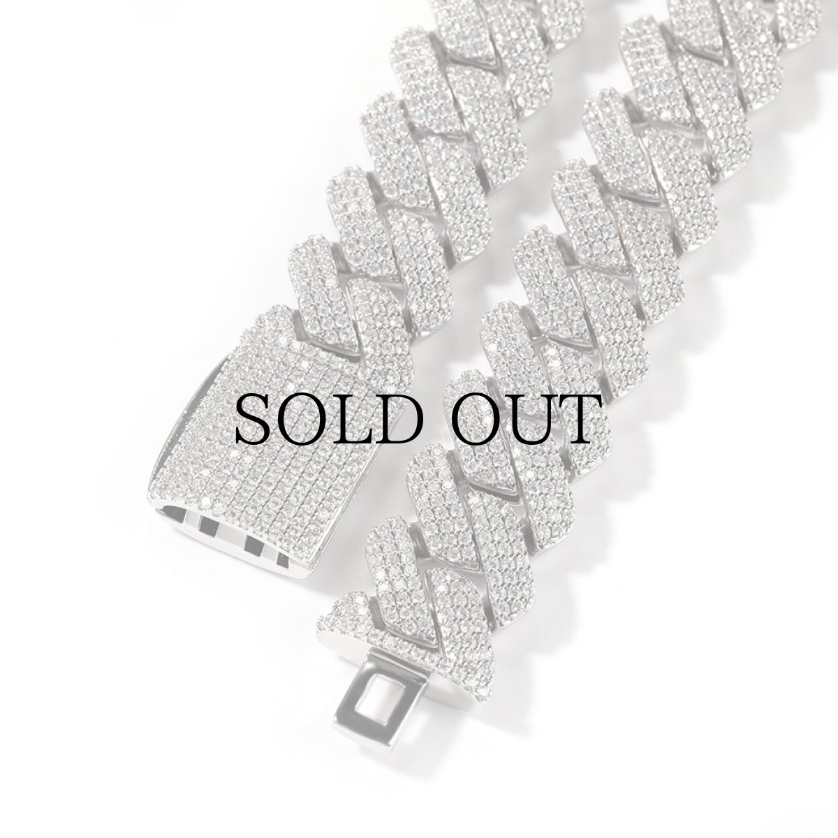 画像3: $ole only(ソールオンリー) / キューバンチェーンブレスレット 20mm 50cm シルバー ブリンブリン (3)