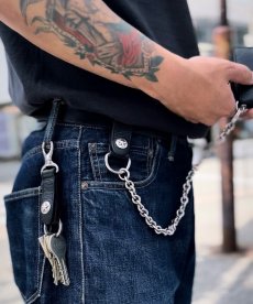 画像4: CALEE(キャリー) / SILVER STAR CONCHO LEATHER WALLET CHAIN (4)