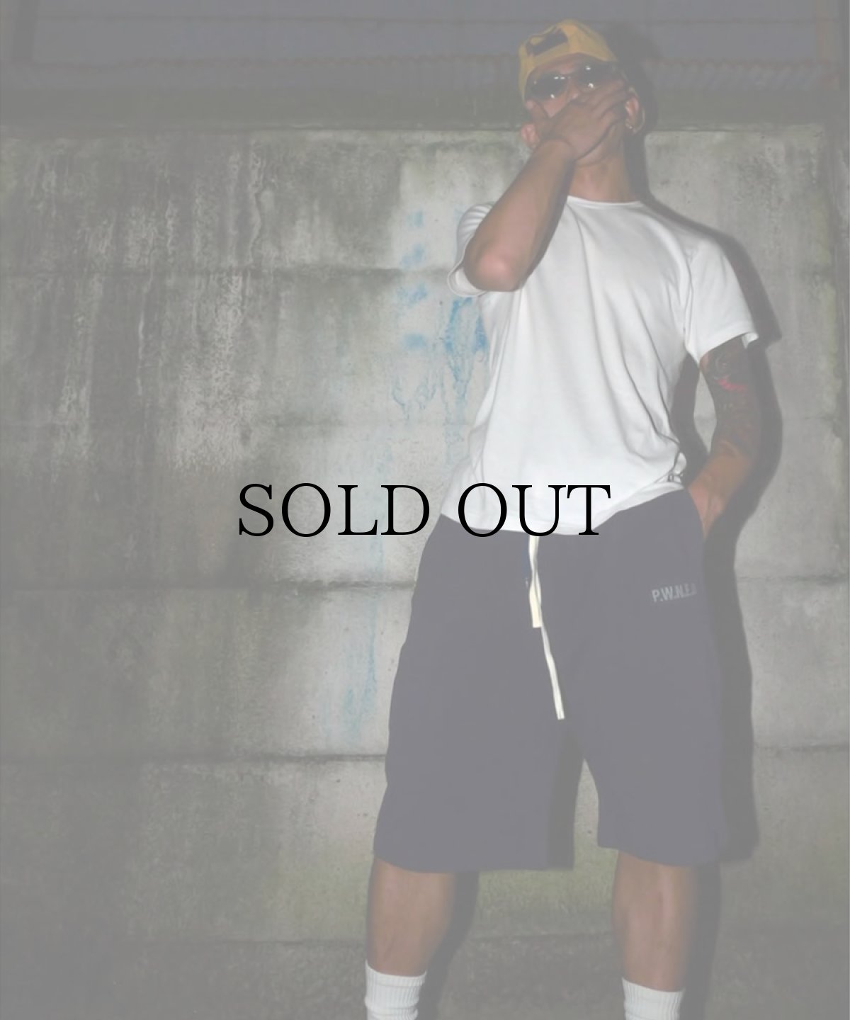 画像10: PWNED(パウンド) / REFLECTOR LOGO LIGHT WEIGHT PILE SWEATPANT SHORTS (10)