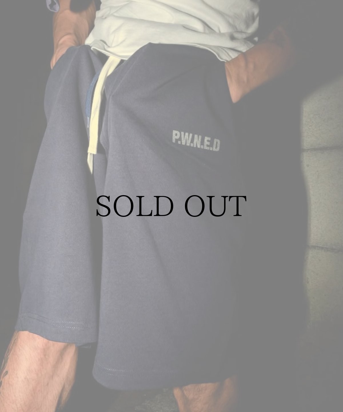 画像11: PWNED(パウンド) / REFLECTOR LOGO LIGHT WEIGHT PILE SWEATPANT SHORTS (11)