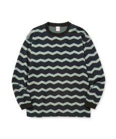 画像1: CALEE(キャリー) / ZIGZAG DOUBLE JACQUARD BORDER L/S CS (1)