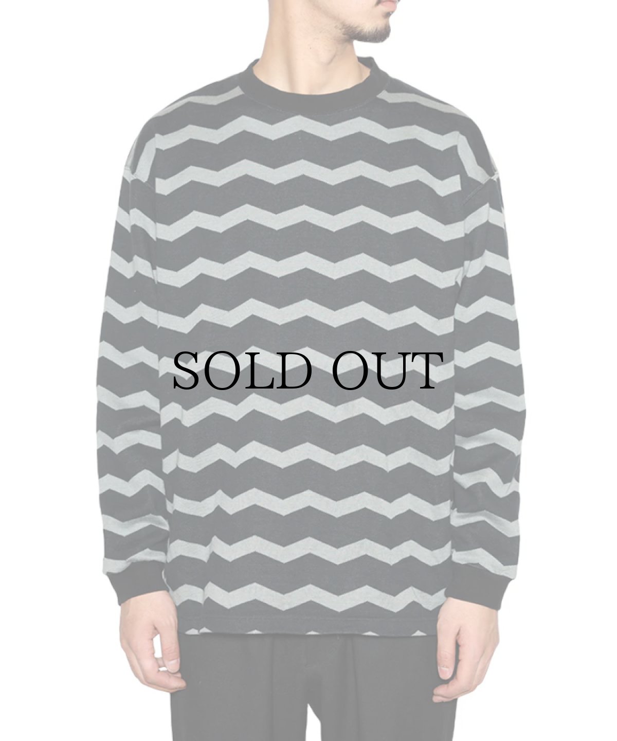 画像4: CALEE(キャリー) / ZIGZAG DOUBLE JACQUARD BORDER L/S CS (4)