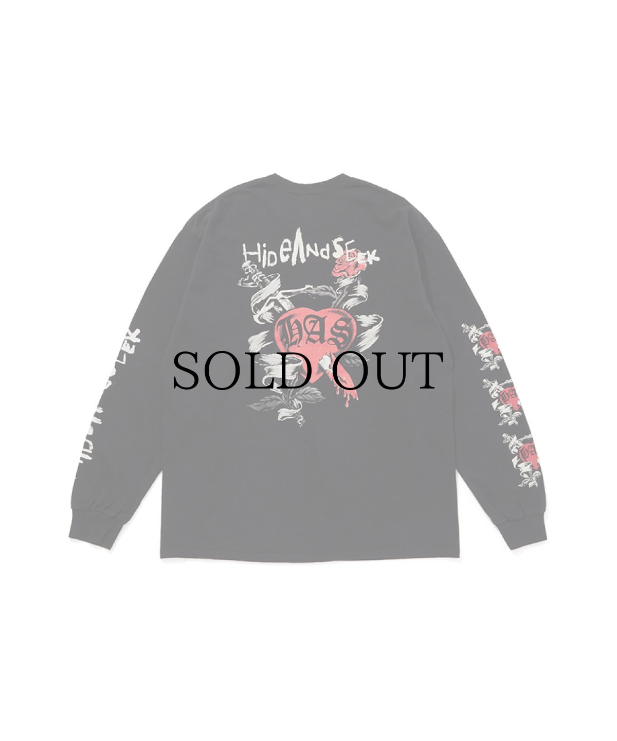 画像1: HIDEANDSEEK(ハイドアンドシーク) / Heart And Dagger L/S Tee(Back) (1)